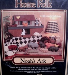 861 FOLK ART 20X14'' NOAH'S ARK,14 PR ANIMALS,MR MRS NOAH PATTERN